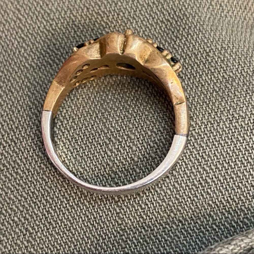 Gold Sterling Silver Vintage Sapphire Vintage SIZE 7 - Picture 15 of 17